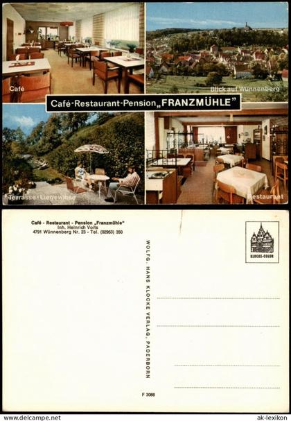 Haaren (Bad Wünnenberg) Mehrbildkarte Restaurant-Pension FRANZMÜHLE 1970