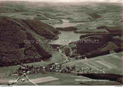 Helminghausen Diemelsee Marsberg NRW Diemelsee Stausee Luftbild Wald Felder Tals
