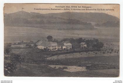 Hetzinger Hof, Brück bei Nideggen travelled 1913 Brück pmk b190220