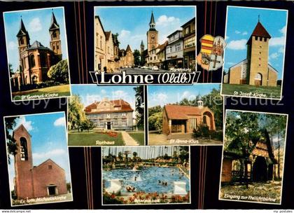 Lohne St.Gertrud-Kirche St.Anna-Klus Marktplatz Schwimmbad Freilichtbuehne St.Jo