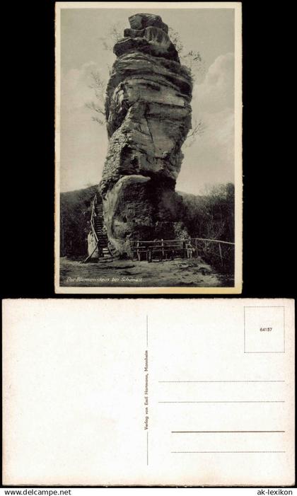 Ansichtskarte Schönau (Pfalz) Der Blumenstein bei Schönau 1930
