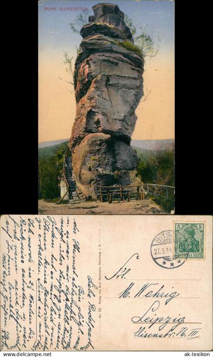 Ansichtskarte Schönau (Pfalz) RUINE BLUMENSTEIN 1914