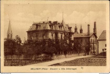 CPA Bellheim in der Pfalz, Brauerei und Villa Silbernagel