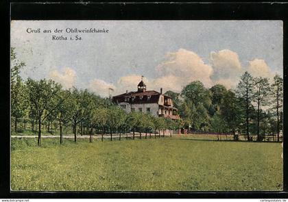 AK Rötha i. Sa., Gasthaus Obstweinschänke
