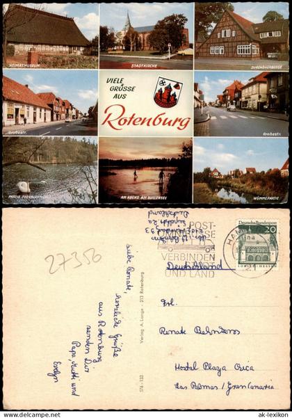 Ansichtskarte Rotenburg (Wümme) Mehrbild Straßen Umland Kirche 1972