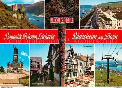 Ruedesheim Rhein Burg Rheinstein Ruedesheim Niederwalddenkmal Drosselgasse