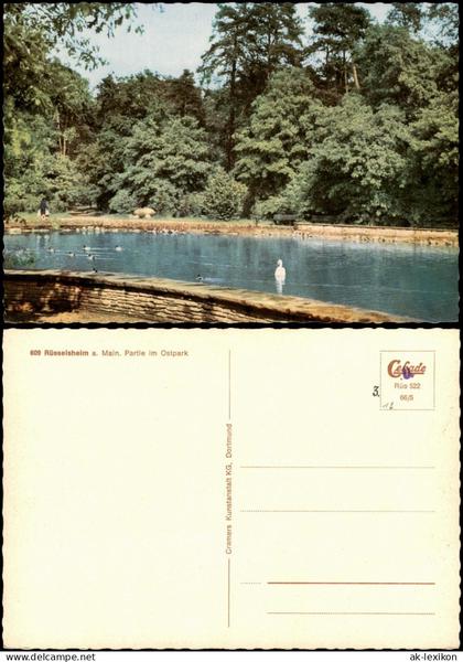 Ansichtskarte Rüsselsheim Partie im Ostpark 1966