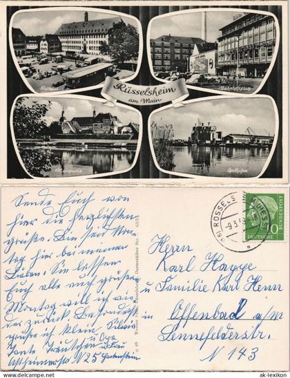 Rüsselsheim VW Käfer Bahnhofsplatz, Haltestelle, Opelhafen 1959