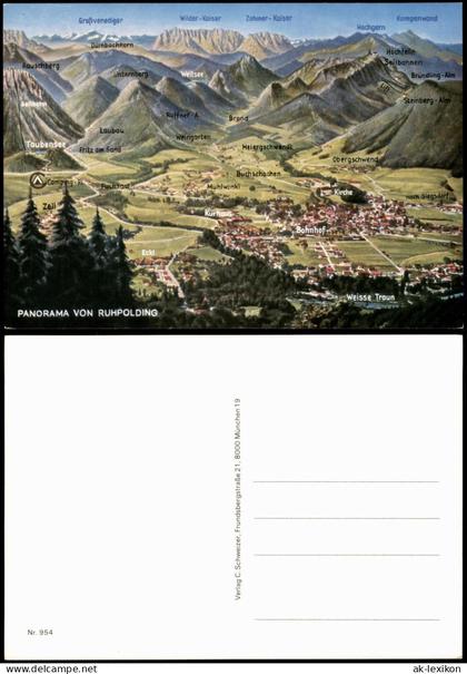 Ansichtskarte Ruhpolding PANORAMA VON RUHPOLDING 1987