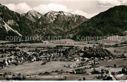 Ruhpolding Bayern mit Sonntagshorn Chiemgauer Alpen Fliegeraufnahme
