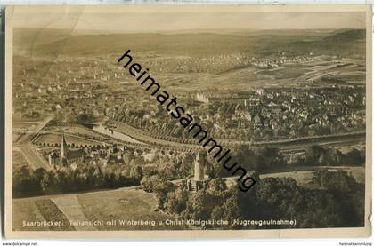 Saarbrücken - Flugzeugaufnahme - Winterberg - Foto-Ansichtskarte - Verlag Hans Baus Saarbrücken