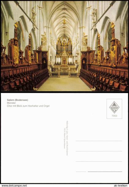 Salem Salem (Bodensee) Münster Chor mit Blick zum Hochaltar und Orgel 1990
