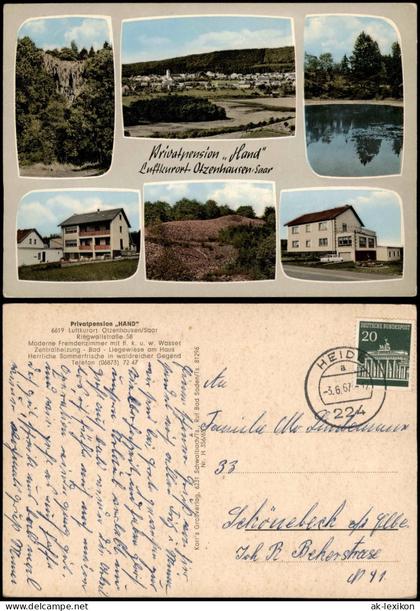Ansichtskarte Otzenhausen-Nonnweiler Privatpension Hand Mehrbild 1967