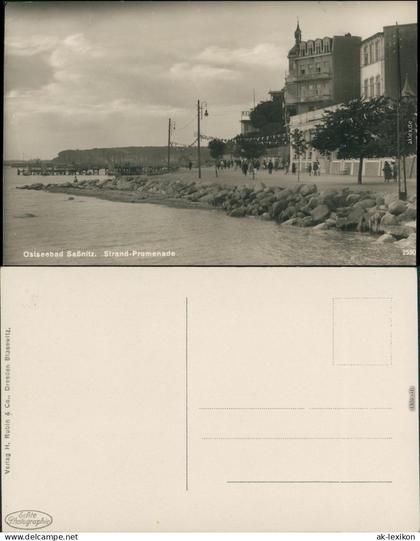 Ansichtskarte Sassnitz Saßnitz Straßenpartie - Strandpromenade 1928