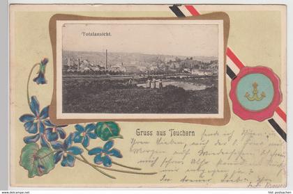 (115586) AK Gruss aus Teuchern, Totalansicht 1906
