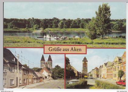 (91923) AK Aken, Mehrbildkarte, 1989