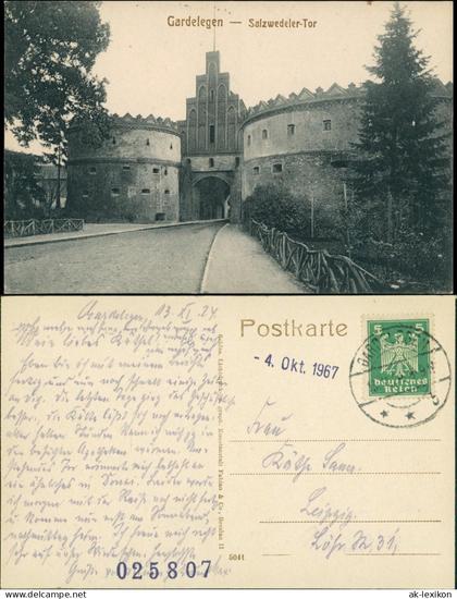 Ansichtskarte Gardelegen Salzwedelertor Straßenpartie 1934