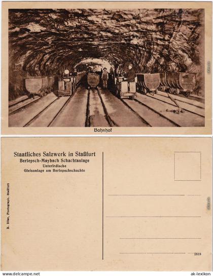 Ansichtskarte Staßfurt Stassfurt Bahnhof - Berlepsch-Maybachschacht 1930
