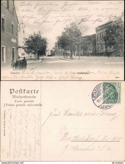 Ansichtskarte Staßfurt Stassfurt Louisenplatz 1908