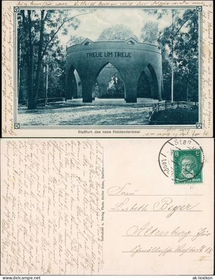 Ansichtskarte Staßfurt Stassfurt Neues Heldendenkmal 1927