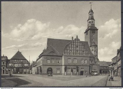 Gardelegen, Markt - Rathausseite und "Deutsches Haus"
