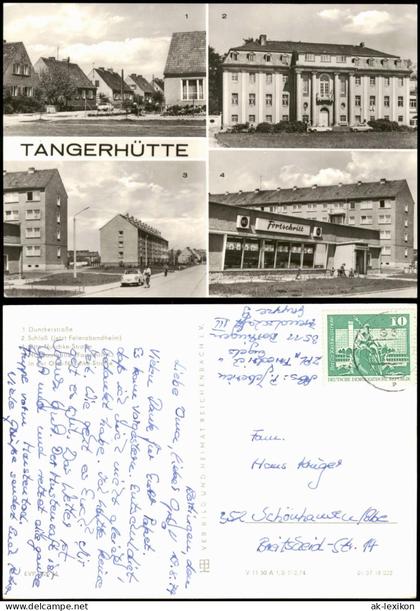 Tangerhütte Altmark Mehrbildansicht  mit Schloss und Otto-Nuschke-Straße 1974