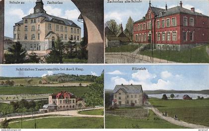 AK Zschorlau Schule Tauschermühle Sachsen Erzgebirge 1936 gelaufen Postkarte