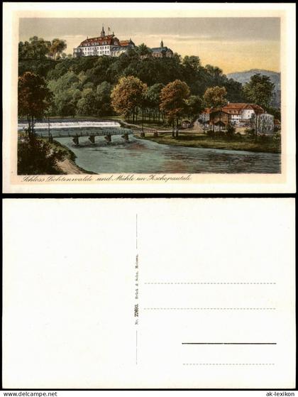 Ansichtskarte Lichtenwalde-Niederwiesa Schloss und Mühle 1929