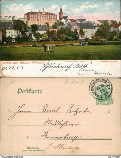 Ansichtskarte Neuwürschnitz Stadtpartie 1903