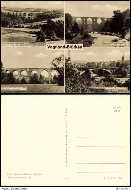 Ansichtskarte .Vogtland DDR Mehrbildkarte Vogtland-Brücken 1961