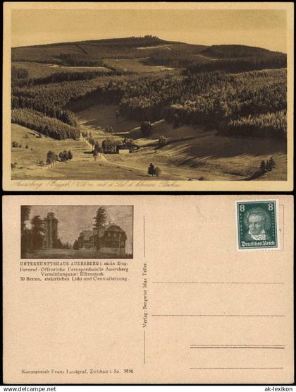 Auersberg Erzgebirge  Blick UNTERKUNFTSHAUS AUERSBERG i. sächs. Erzgebirge 1925