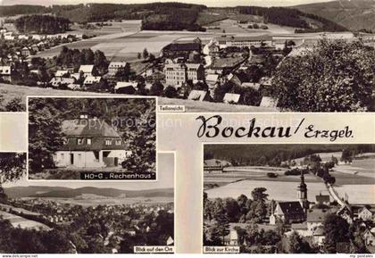 Bockau Erzgebirgskreis Sachsen Teilansicht HO-G-Rechenhaus Blick-auf-den-Ort Bli
