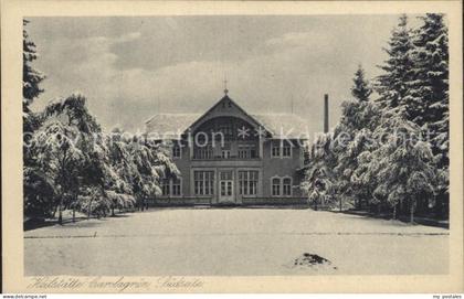 Carolagruen Schoenheide Erzgebirge Heilstaette im Winter Kupfertiefdruck