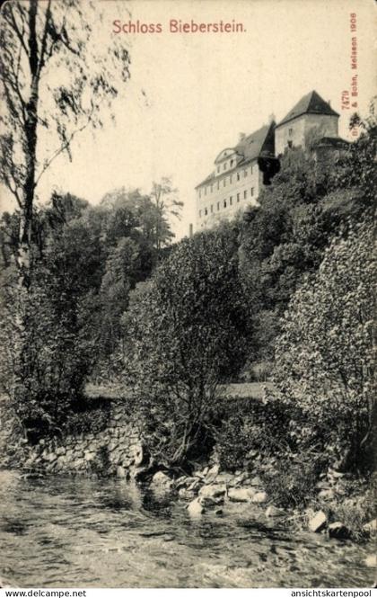 CPA Bieberstein Reinsberg in Sachsen, Blick zum Schloss