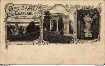 CPA Cranzahl Sehmatal im Erzgebirge, Brücke, Pöhlberg, Mausoleum der Familie Köhler