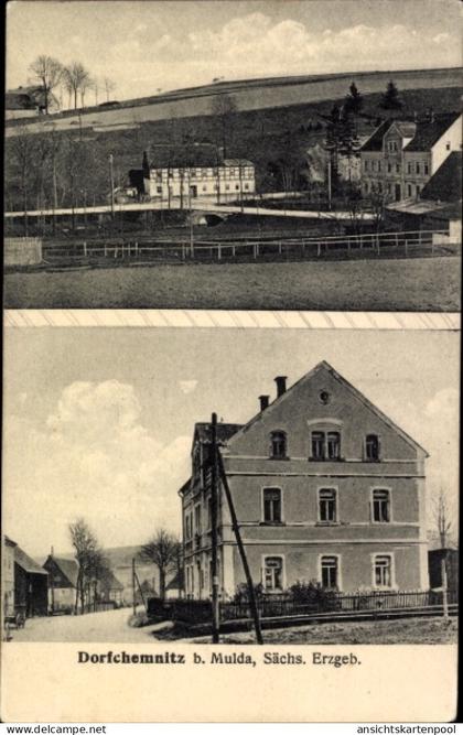 CPA Dorfchemnitz bei Sayda Mittelsachsen, Dorfchemnitz b. Mulda, Sächs. Erzgeb., Dorfansicht, Stra