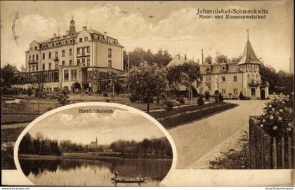 CPA Johannisbad Schmeckwitz Oberlausitz, Handricksteich, Moor und Eisenschwefelbad