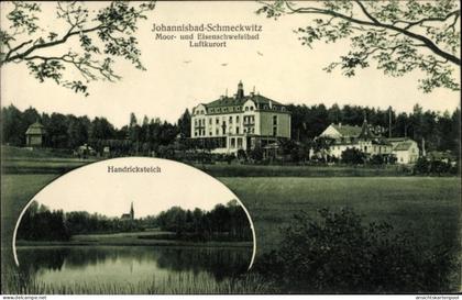 CPA Johannisbad Schmeckwitz Oberlausitz, Moor und Eisenschwefelbad, Handricksteich