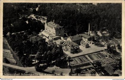 CPA Johannisbad Schmeckwitz Räckelwitz Oberlausitz, Luftaufnahme