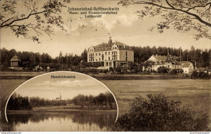 CPA Johannisbad Schmeckwitz Räckelwitz Oberlausitz, Moor- und Eisenschwefelbad, Handricksteich