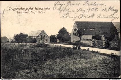 CPA Königsbrück in der Oberlausitz, Truppenübungsplatz, Verlassenes Dorf Zietsch