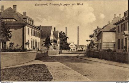 CPA Lautawerk Lauta in Sachsen, Dionstraße gegen das Werk