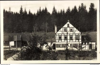 CPA Neudorf Sehmatal Cranzahl, Blick zum Wanderheim an der Vereinstraße
