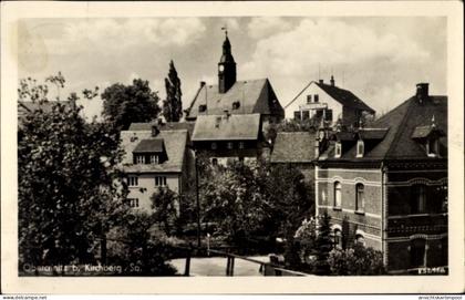 CPA Obercrinitz Crinitzberg, Wohnhäuser, Kirchturm