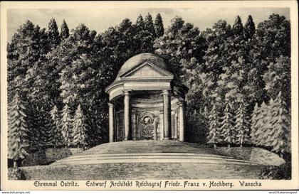 CPA Ostritz in der Oberlausitz, Ehrenmal, Entwurf Architekt Reichsgraf Friedr. Franz v. Hochberg