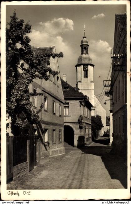 CPA Ostritz in der Oberlausitz, Straßenpartie zur Kirche