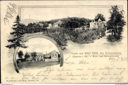 CPA Schmeckwitz Oberlausitz, Bad Heil, Moor- und Schwefelbäder, Ansicht mit Gebäude