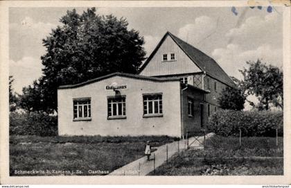 CPA Schmeckwitz Oberlausitz, Gasthaus Bückedich, Gebäude mit Fenster und Eingang, ländliche Umgebu