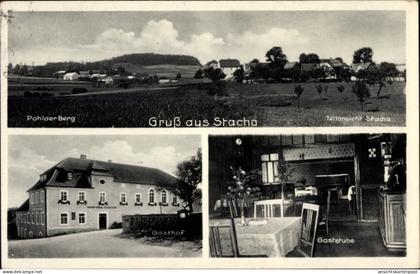 CPA Stacha Demitz-Thumitz in Sachsen, Gasthof, Gaststube, Pohlaer Berg, Panorama