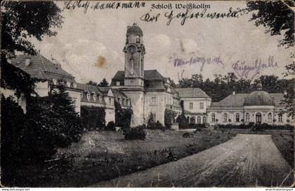 CPA Weißkollm Lohsa Oberlausitz, Schloss Kuppel, Architektur, Uhrturm